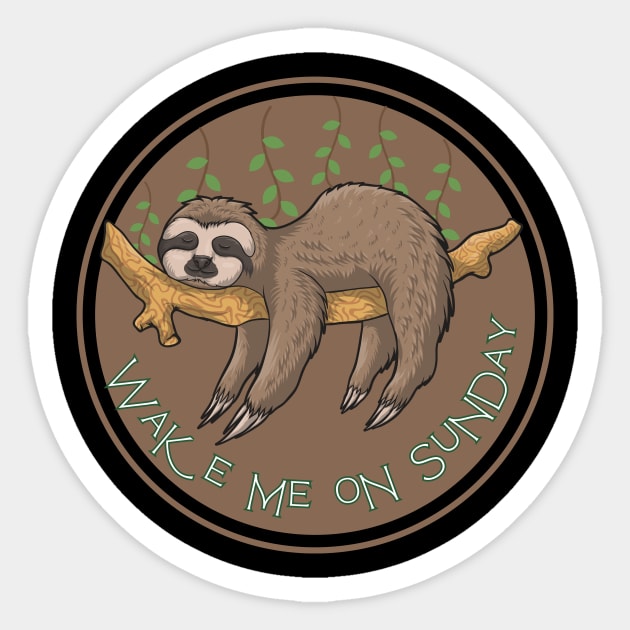 Wake me on Sunday Style 1 Sticker by Tangled Jungle Designs